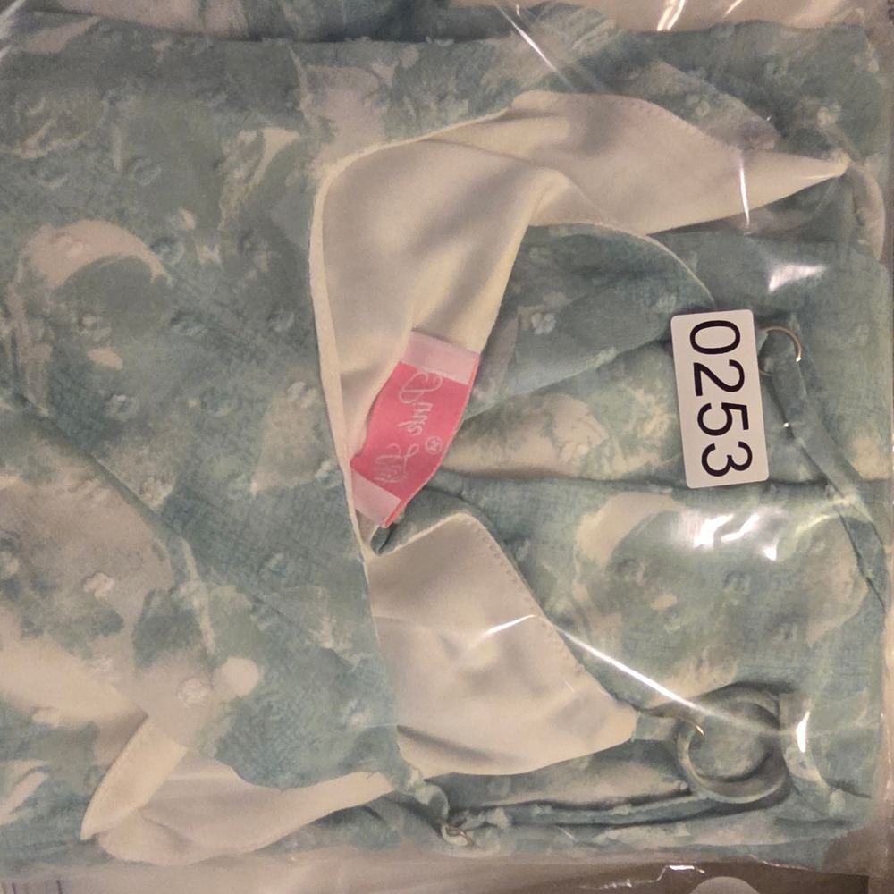 Floral Swiss Dot Mini Babydoll Dress Medium V-Neck Adjustable Strap Cottagecore - Picture 8 of 9